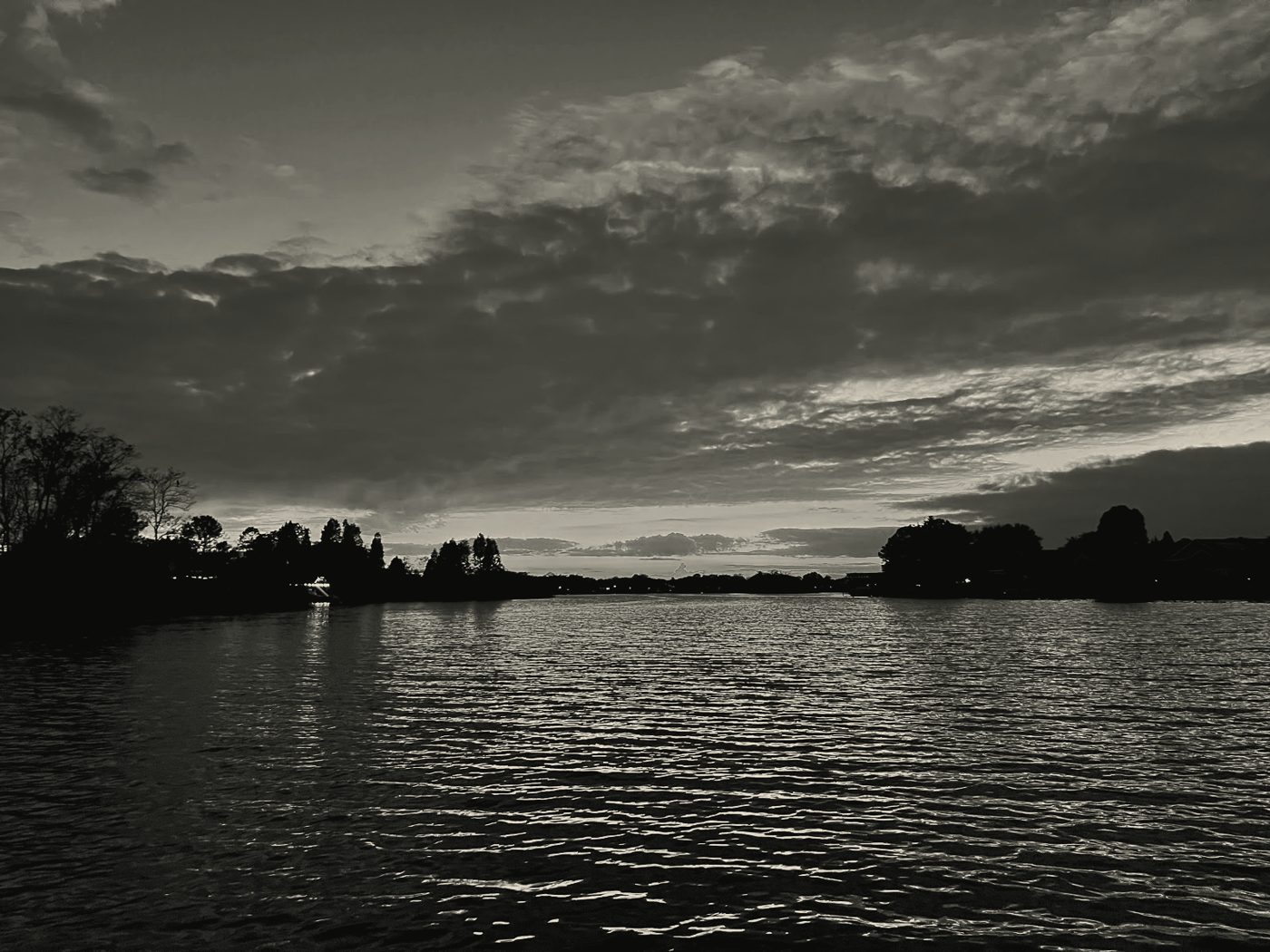 Sunset over a Tampa Bay lake